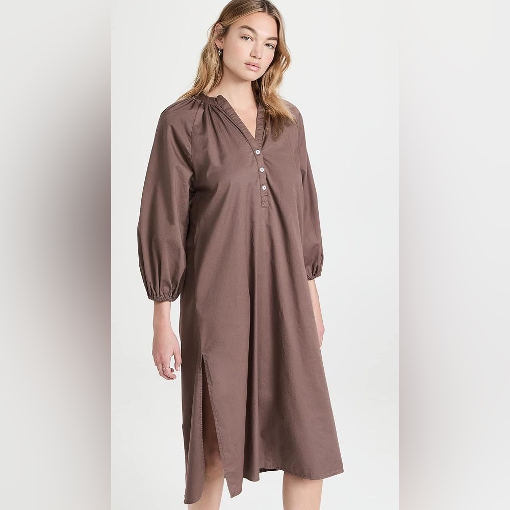 Sundry Brown Button-Up Dress